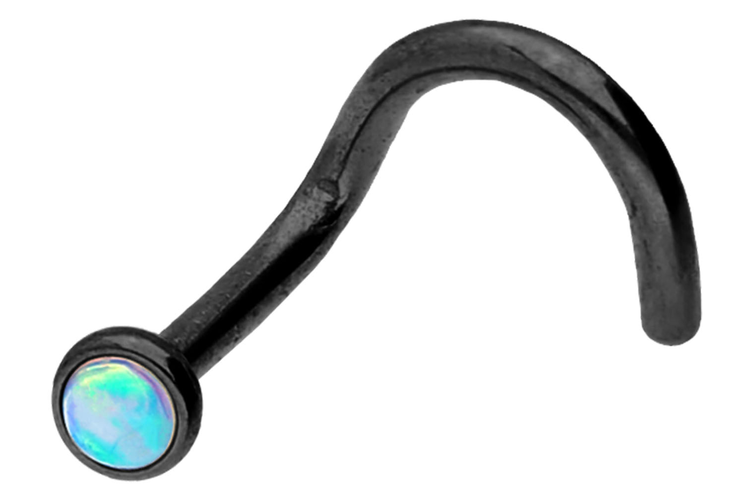 Chirurgenstahl Nasenstecker Nasenpiercing Spirale DISC + SYNTHETISCHER OPAL ++SALE++